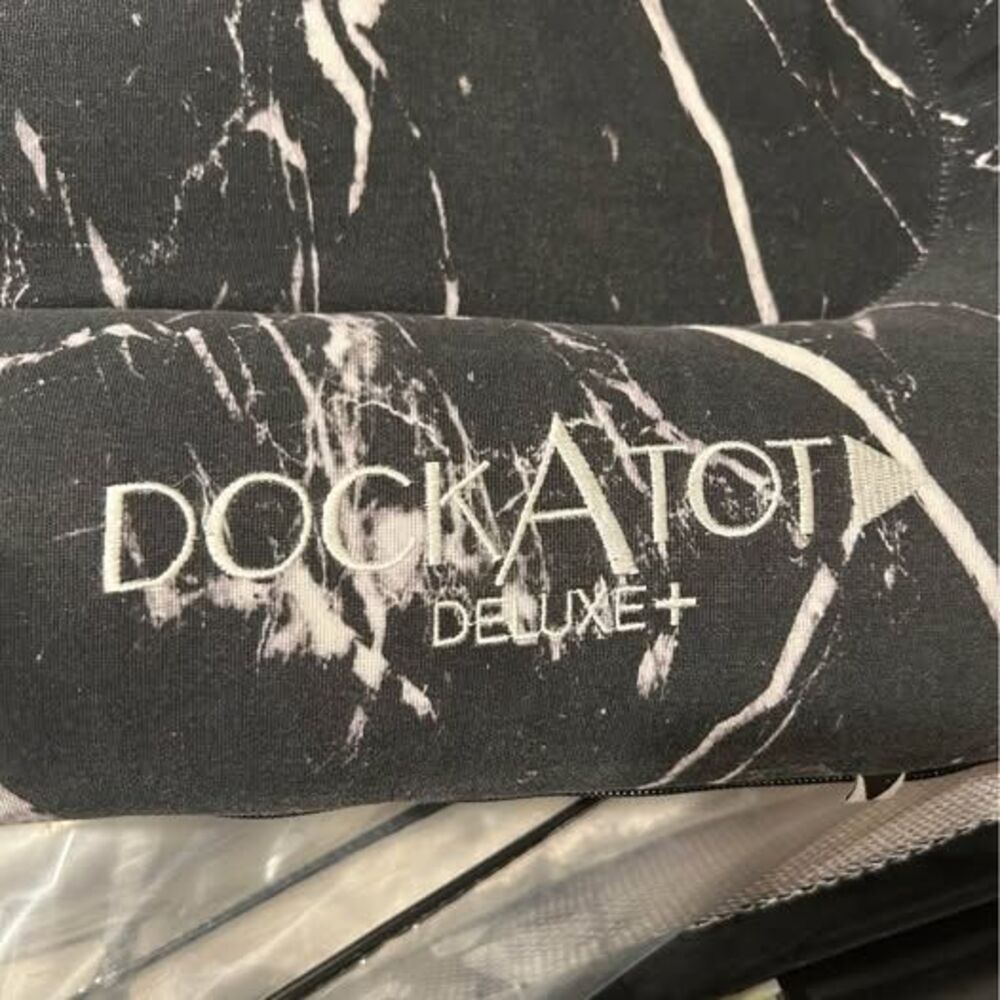 DockATot Deluxe+ Infant Lounger with Travel Bag - Black Marble Print - $100